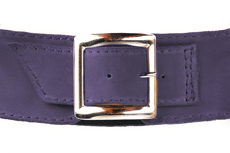 Lavender purple women's calf bracelets, to wear over boots. Rear view - Florence KOOIJMAN